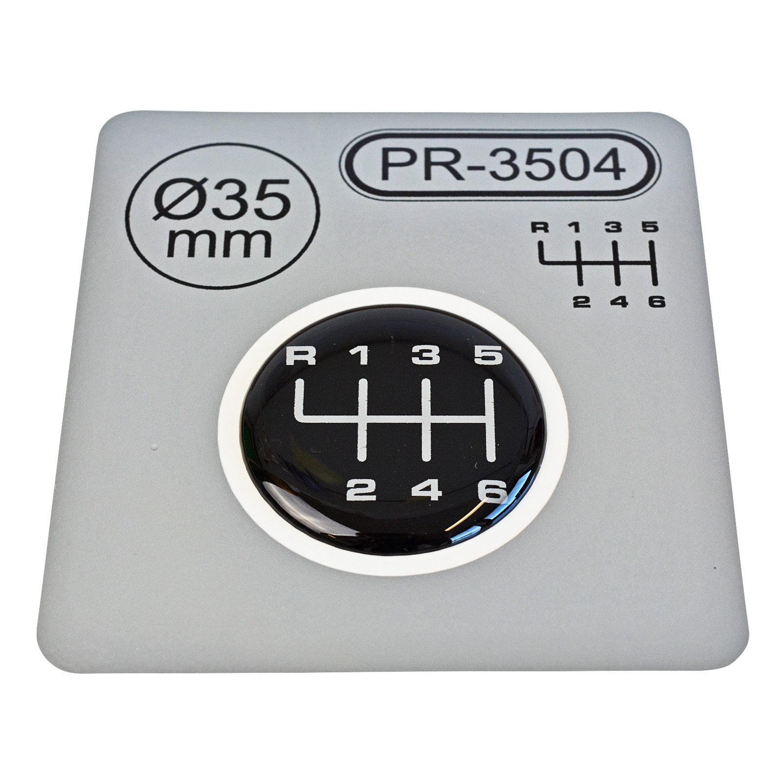1x Schalthebel Aufkleber Durchmesser = 35 mm 6-Gang Schaltknauf Emblem Silikon Sticker | Schema 1 von MYBA-S