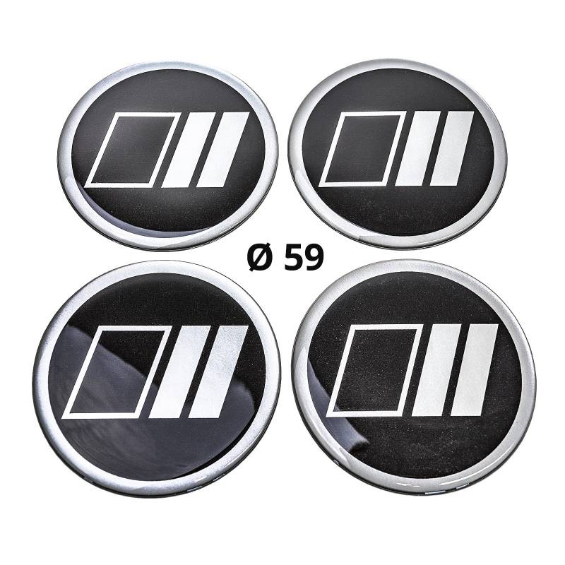 4x Silikon Aufkleber/Embleme für Nabenkappen | Motiv: Lines | Durchmesser: 59 mm von MYBA-S