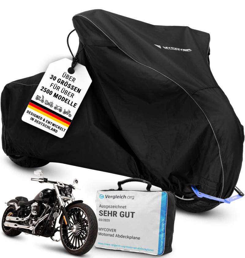 MYCOVER handgefertigte Chopper Abdeckplanen Motorradabdeckplane Winterfest & Atmungsaktiv - reißfeste Chopper Abdeckhaube -Outdoor & Indoor Motorcycle Cover - Größe C-XL von MYCOVER