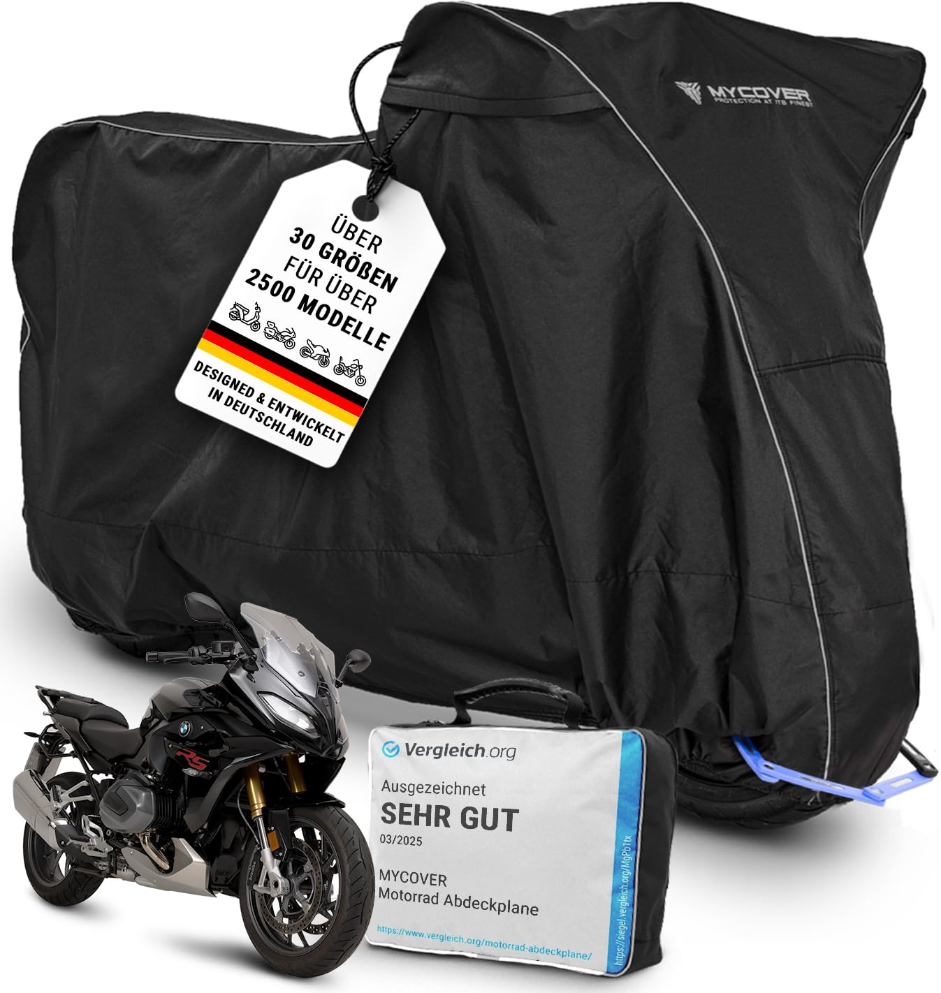 MYCOVER Motorrad Abdeckplane handgefertigt - Motorradabdeckung passend für BMW R1250RS Winterfest wasserdicht reißfest & robust Motorradplane Outdoor - Größe XL (L245xB110xH135) MYCOVER Motorrad Abdeckplane handgefertigt - Motorradabdeckung passend für BMW R1250RS Winterfest wasserdicht reißfest & robust Motorradplane Outdoor - Größe XL (L245xB110xH135) von MYCOVER
