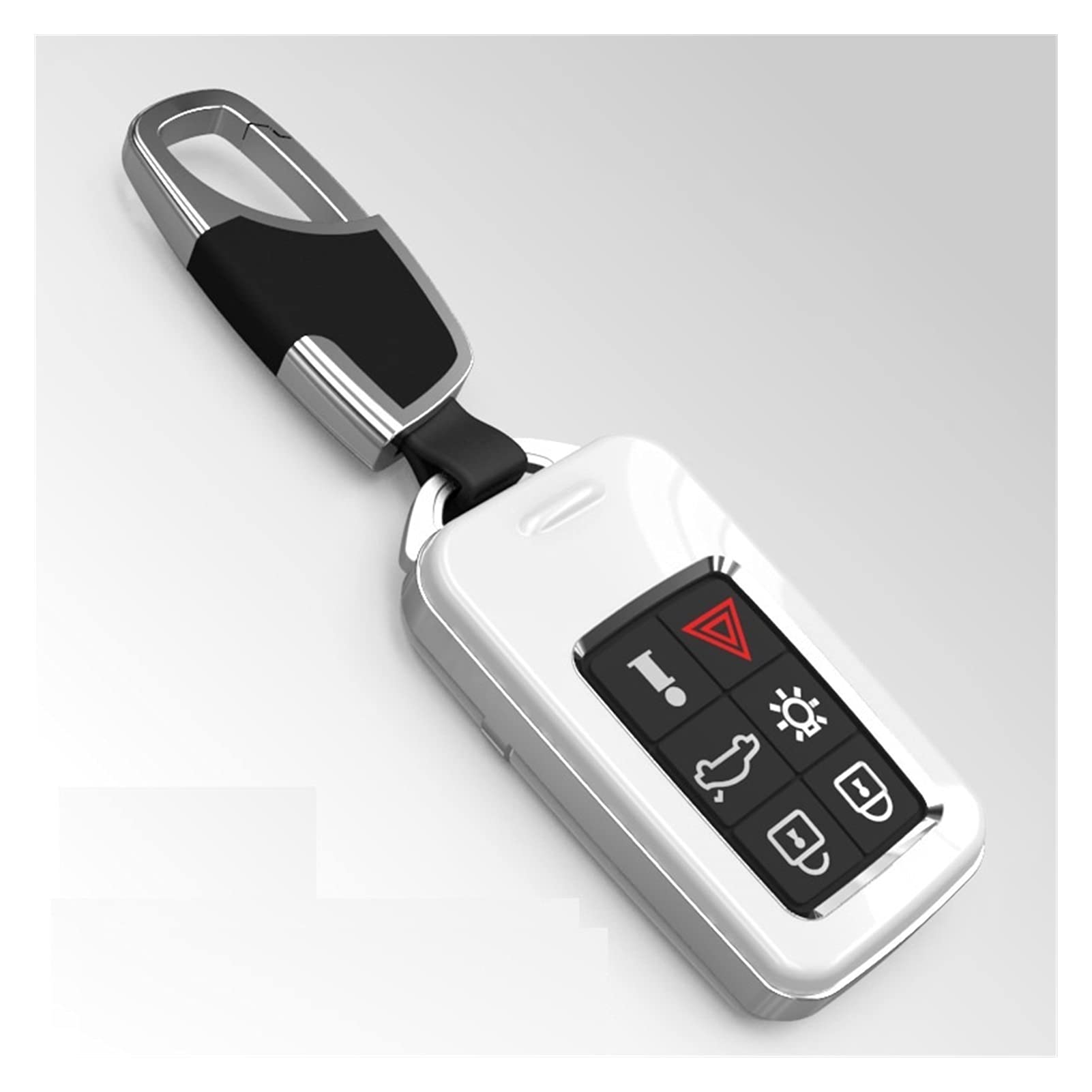 Autoschlüssel Schlüssel Hülle Schlüsselanhänger Tragbare Auto-Key-Case-Abdeckungstasche ABS ZINKLEGIERUNG Mode Für Volvo S60L S80L XC60 S60 V60 (Farbe : Silber) von MYDH