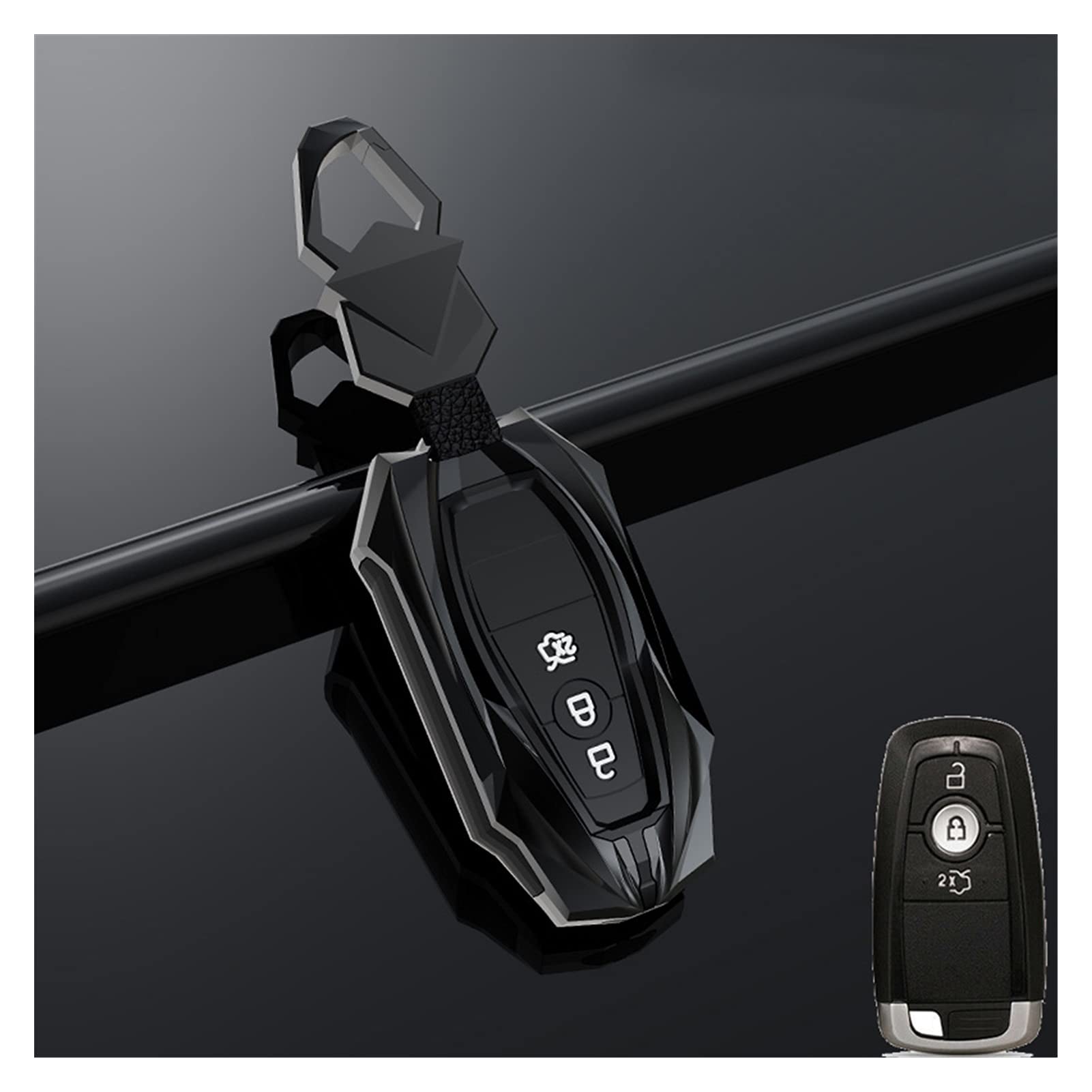 Autoschlüssel Schlüssel Hülle Schlüsselanhänger Wearable Auto Key Case Cover Tasche Für Ford Fusion Mustang Explorer F250 F150. Ecosport-Rand. SMAX. Ranger Lincoln Mondeo Fiesta von MYDH