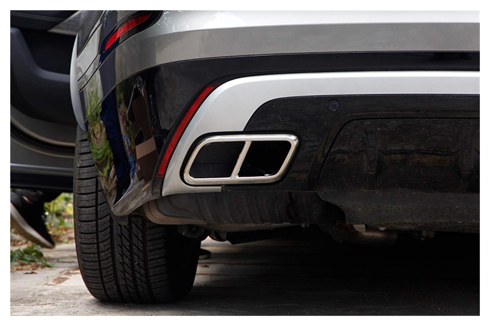 MYDH Auspuffblenden Für Land Rover Range Rover Velar 2017-2020 Auto-Rohrhals-Abgasausgänge Tailrop-Rahmenabdeckung Auspuff Endrohr (Farbe : Weiß) von MYDH