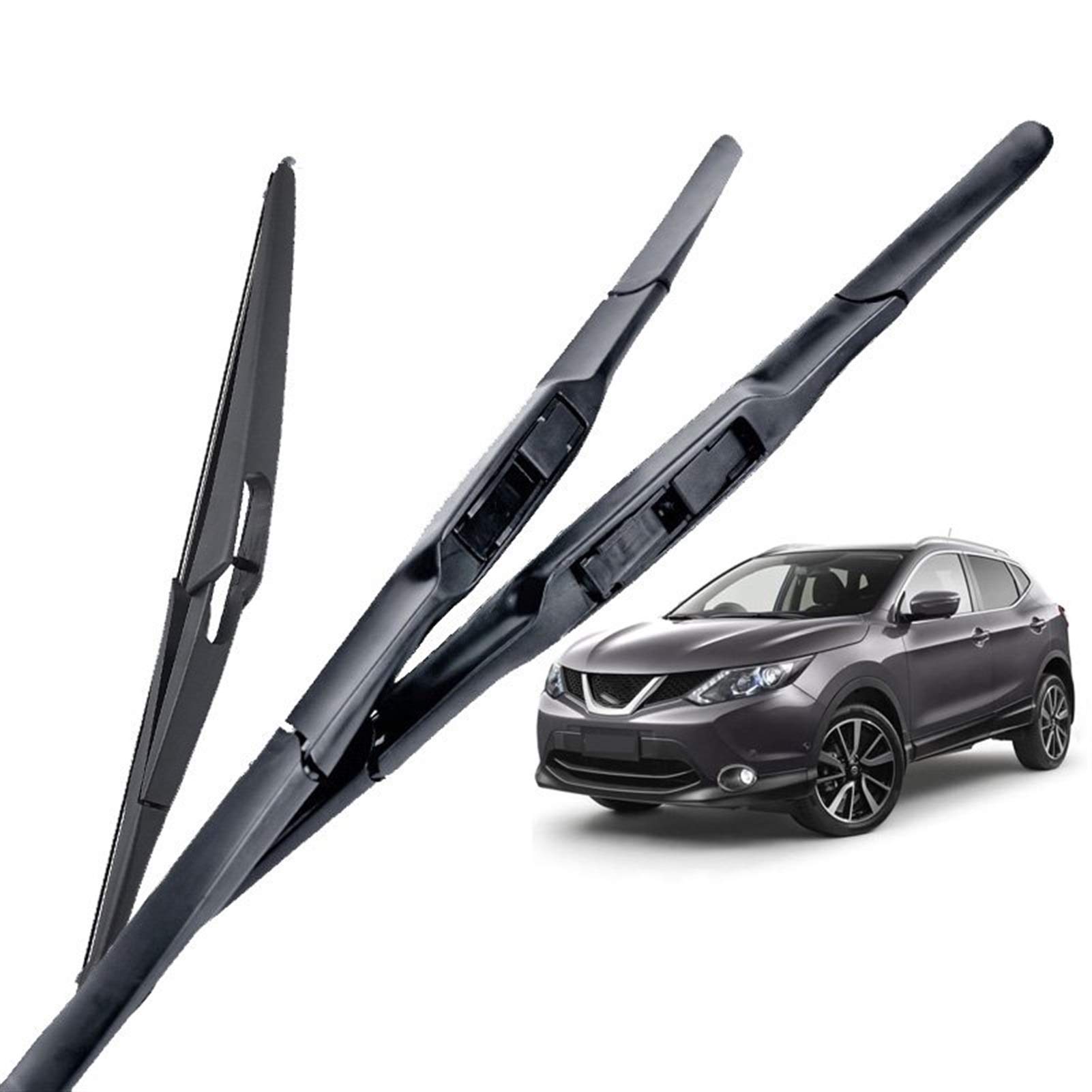 MYDH Wischblatt Windschutzscheibe Scheibenwischerblätter Für Nissan Qashqai J11 2013-2018 3 Abschnitt Vorne Heckscheibenwischer 2014 2015 2016 2017 von MYDH