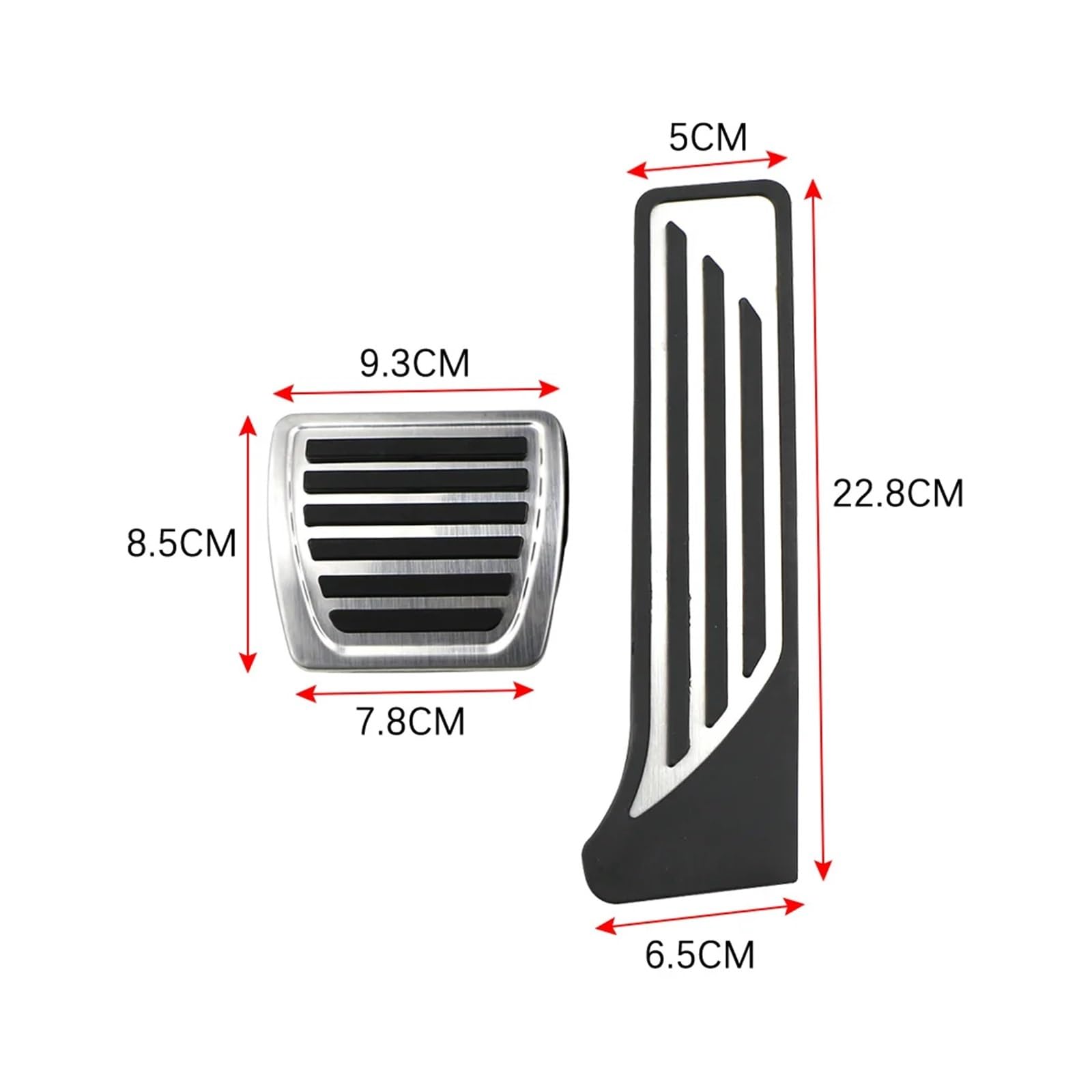 Auto-Edelstahl-Autopedalauflagen-Abdeckung, kompatibel für Alfa Romeo Giulia Stelvio Automatic File 2015 2016 2017, Auto-Styling(AT 2 PCS) von MYKLNFOU