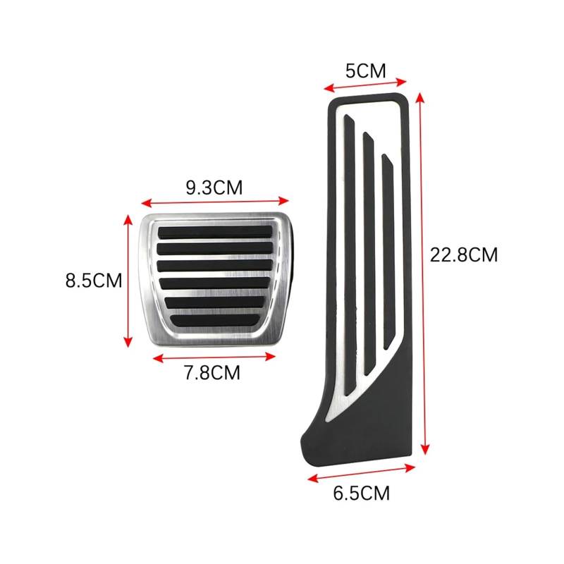 Auto-Edelstahl-Autopedalauflagen-Abdeckung, kompatibel für Alfa Romeo Giulia Stelvio Automatic File 2015 2016 2017, Auto-Styling(AT 2 PCS) von MYKLNFOU