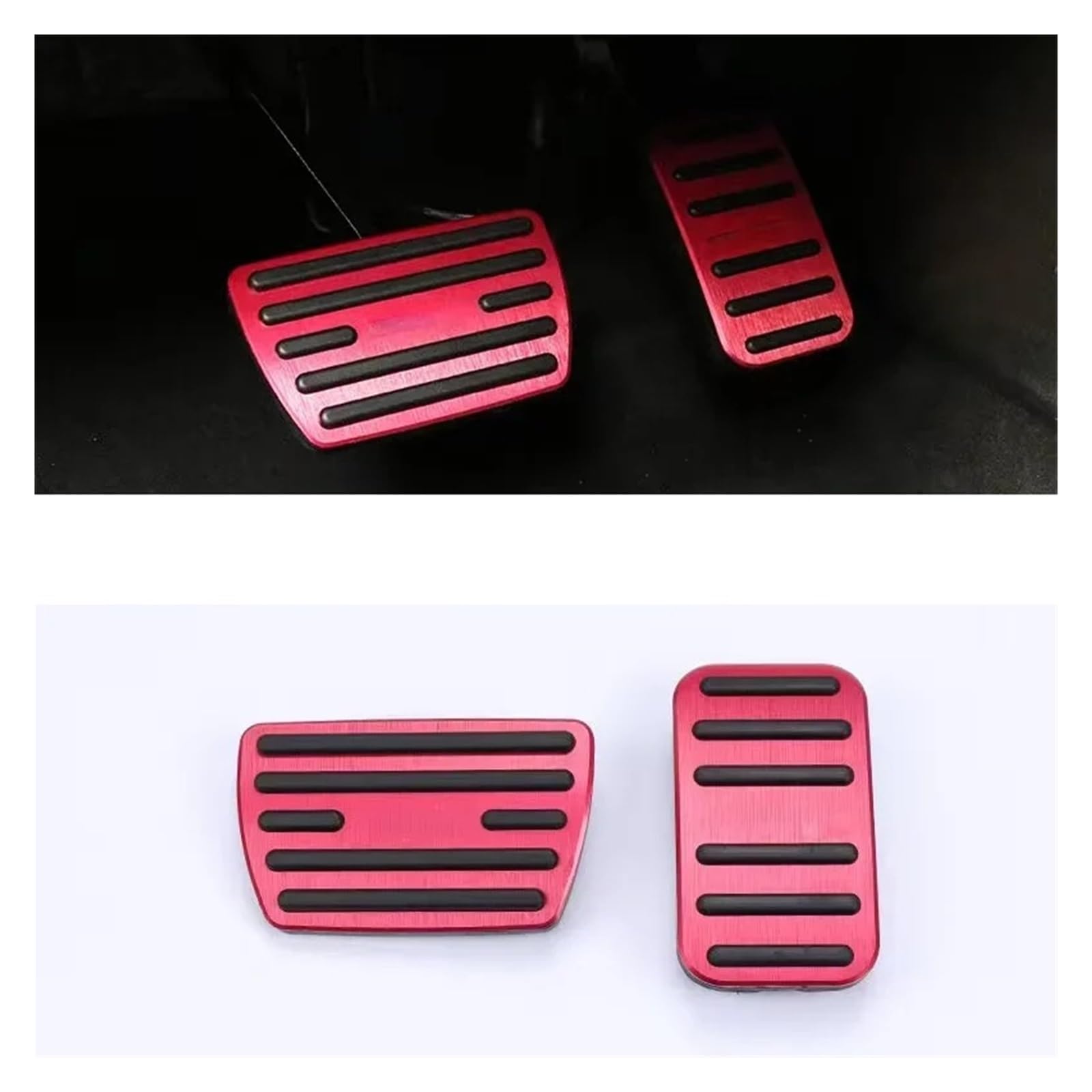 Auto-Fußpedale, kompatibel für Honda CRV CR-V 2017–2022, Edelstahl-Pads, Kraftstoffbremse, rutschfest, ohne Bohren, Legierungsabdeckungen, Teilezubehör(Red 2pcs) von MYKLNFOU