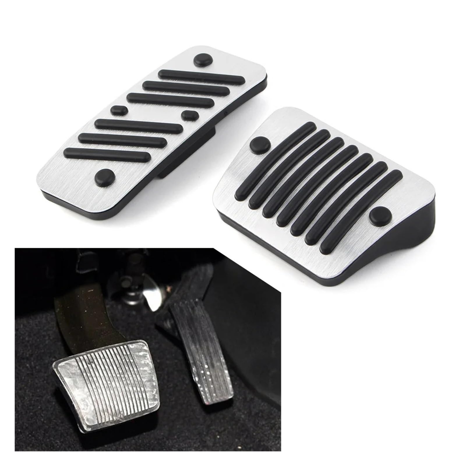 Auto-Gas-Kraftstoff-Pad Bremspedalabdeckung 2 Stück/Set Kompatibel für Jeep Cherokee (KL) 2014-2023 Nur für Linkslenker von MYKLNFOU