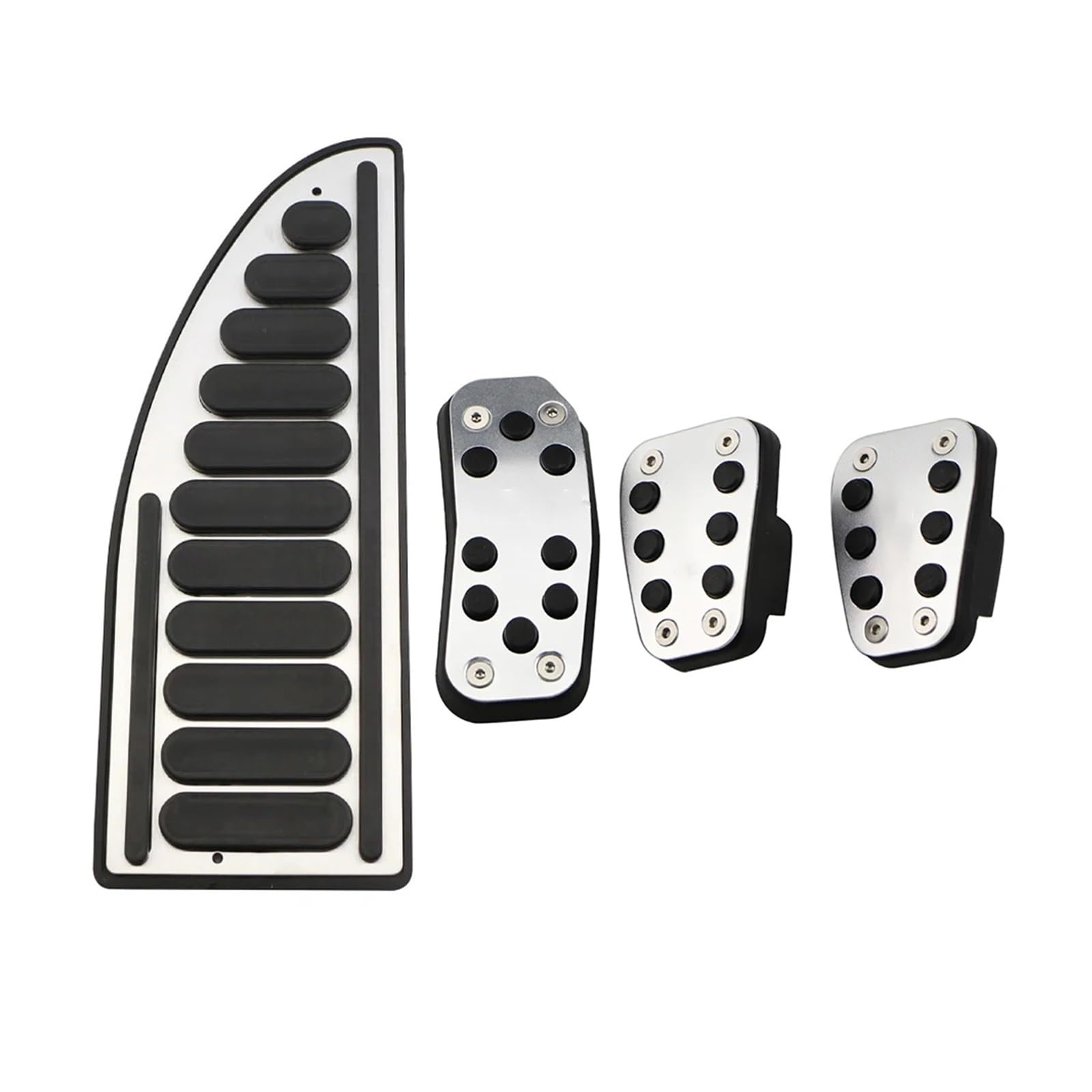 Autopedale Kompatibel für Ford Fiesta MK7 VI VII WT B299 2008~2022 Edelstahl-Gasbeschleunigerbremse Rutschfeste Restfußpedalabdeckungspads(4 pcs) von MYKLNFOU
