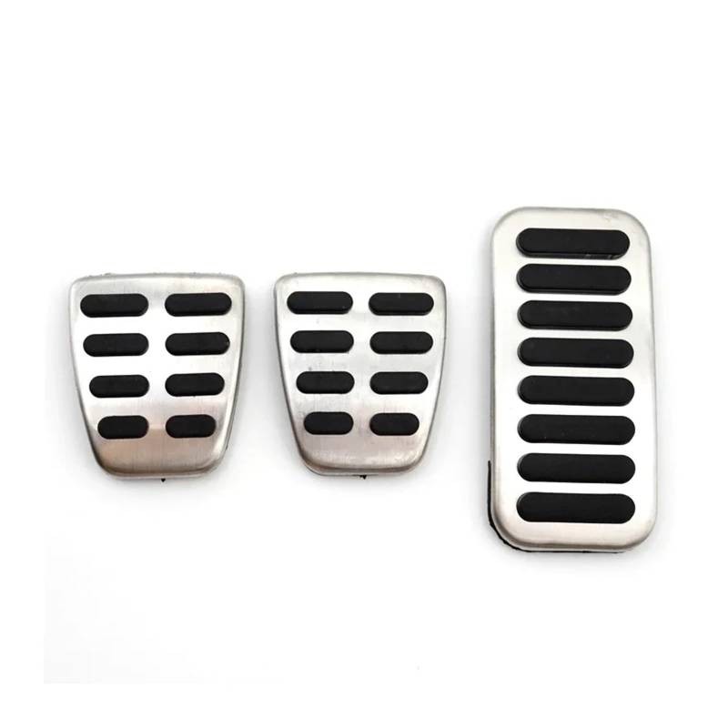 Edelstahl-Bremspedalauflage für Autos, kompatibel mit Hyundai I20-Zubehör 2022 2021 2020 BC3 BI3, Aluminium, rutschfest, ohne Bohren, Pedalabdeckung(3 pcs) von MYKLNFOU