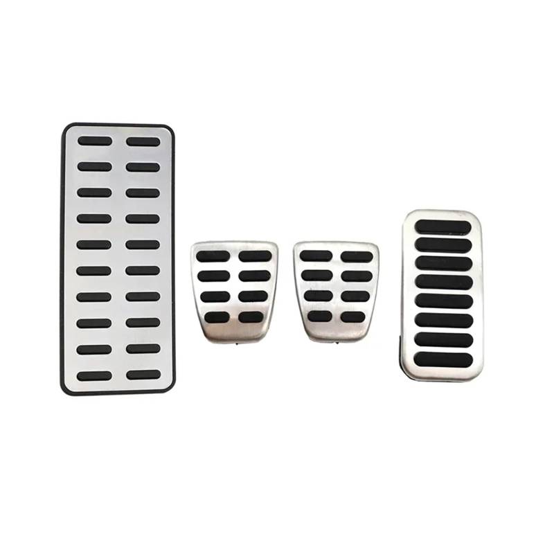 Edelstahl-Bremspedalauflage für Autos, kompatibel mit Hyundai I20-Zubehör 2022 2021 2020 BC3 BI3, Aluminium, rutschfest, ohne Bohren, Pedalabdeckung(4 pcs) von MYKLNFOU