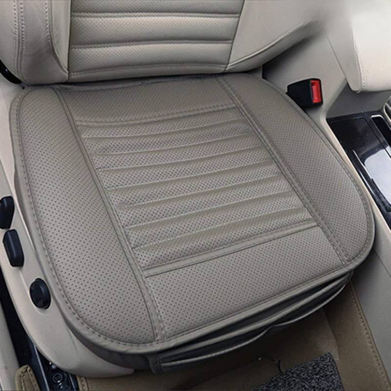 Kissen für Autositz - Komfortabel und Atmungsaktiv, PU-Leder-Bambuskohle Innensitzbezug, Auflage Matte für Four Seasons Allgemeine Auto Supplies (Grau, 2 Stück) von MYMM