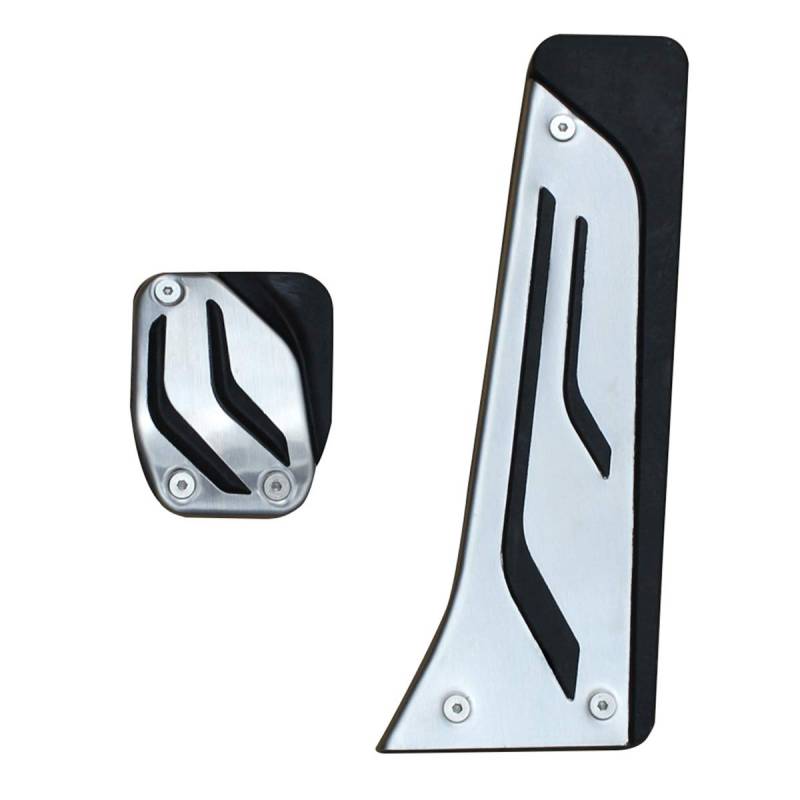 Edelstahl-Fuß-Gasbremspedalabdeckung, kompatibel für BMW M3 M2 M5 M4 M6 i3 i8 Zubehör am Belag (passend für BMW F80 F87 F10 F82 F12) Innenteile von MYMOCCY