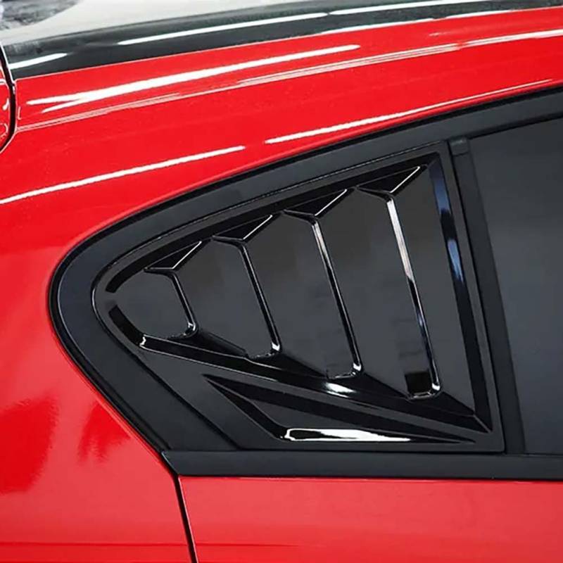 2 stücke Fenster Seite Lamellen Vent Auto Zubehör ABS Trim Rahmen Für Ford Focus ST-LINE MK4 Fließheck 2019 2020 2021 +,Gloss Black von MYMOMS