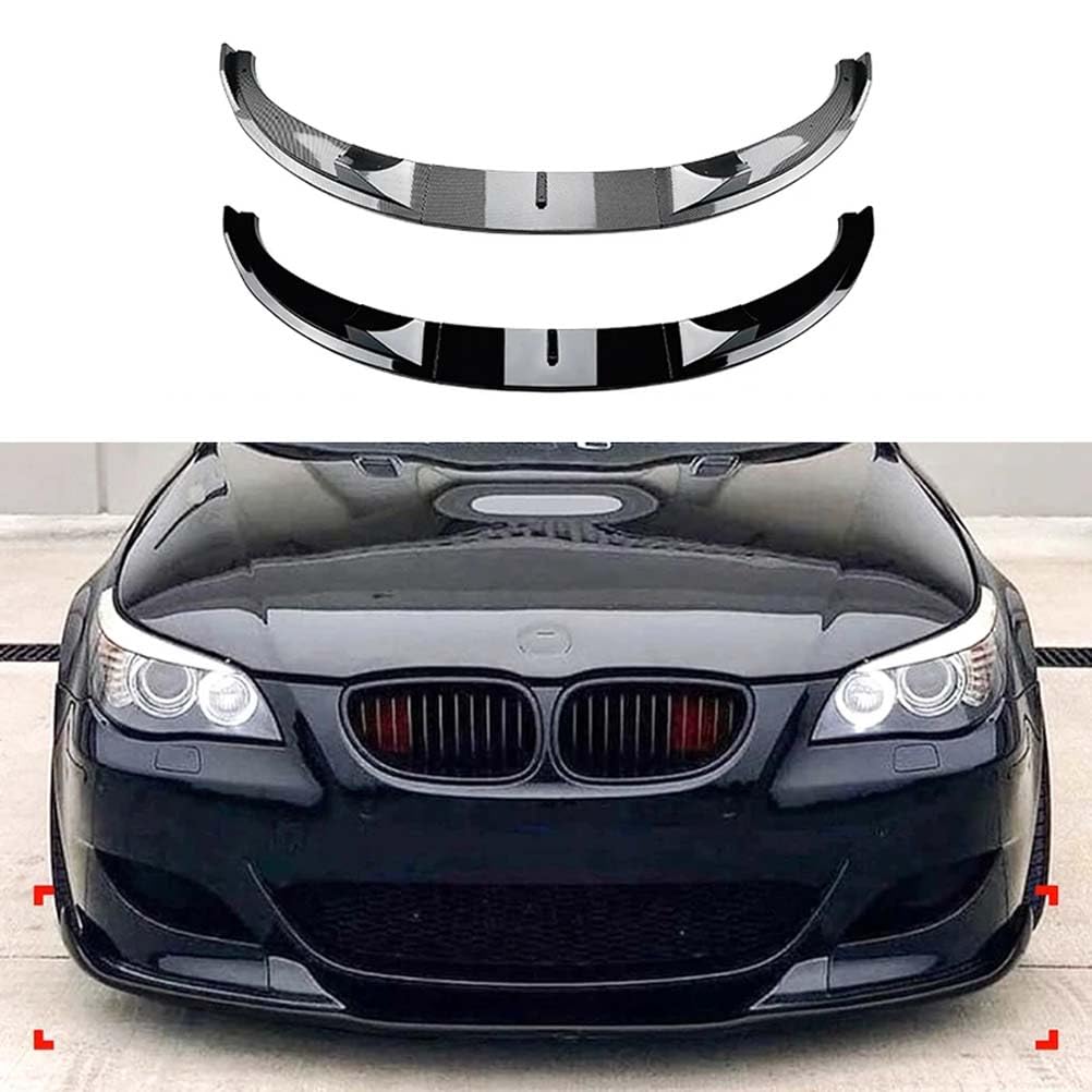 ABS Auto Vorderen Stoßfänger Lip Body Kit Spoiler Splitter Stoßstange Canard Lip Schutz Zubehör Für BMW 5 Series E60 e61 M5 2005-2010,Gloss Black von MYMOMS