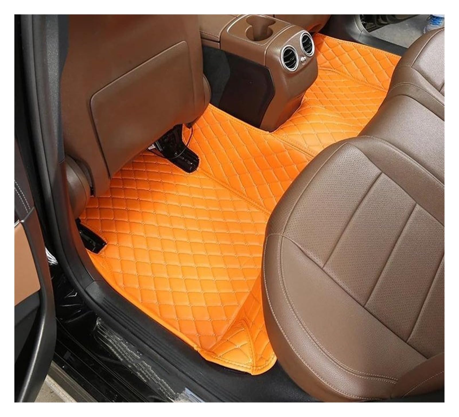 Autotepiche 1 PCS Leder Auto Fußmatten Für Hyundai Für Ix35 Für 2010-2014 Auto Innen Zubehör Teppiche Teppiche Fuß Pads All-Schutz Fußmatten (Größe : Rear Mat 1) von MYVPRO
