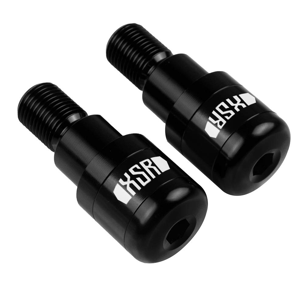 2Pcs Motorrad Lenkerenden Getriebe Balanced Plug Slider Lenker Endkappe Griffe Aluminium für XSR900 XSR700-Schwarz von MZ-STORE