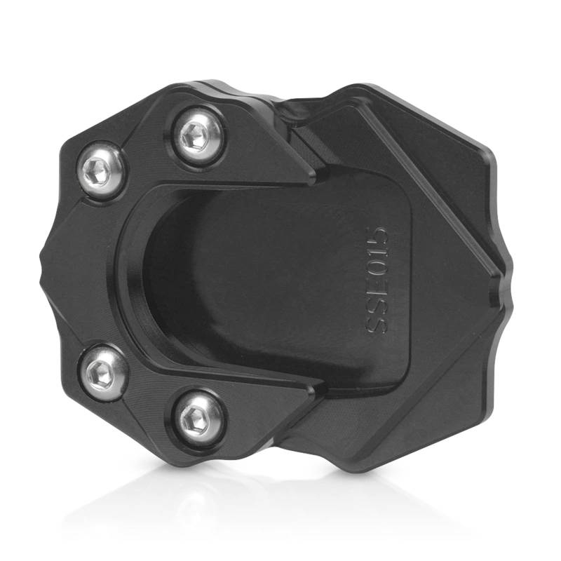 MZ-STORE Motorrad CNC Aluminium Seitenständer Vergrößerung Seitenständer Platte für GTS GTV 250 300 2013-2023-Schwarz+Schwarz von MZ-STORE