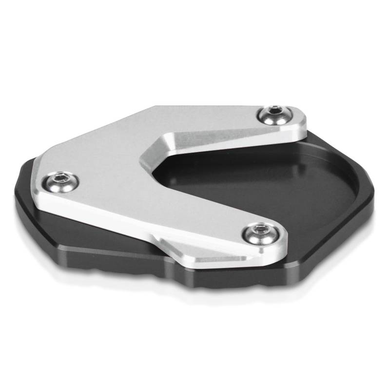 MZ-STORE Motorrad CNC Aluminium Seitenständer Vergrößerung Seitenständer Platte für R nineT 2014-2016 Nur für R1ST(K21)-Schwarz+Silber von MZ-STORE