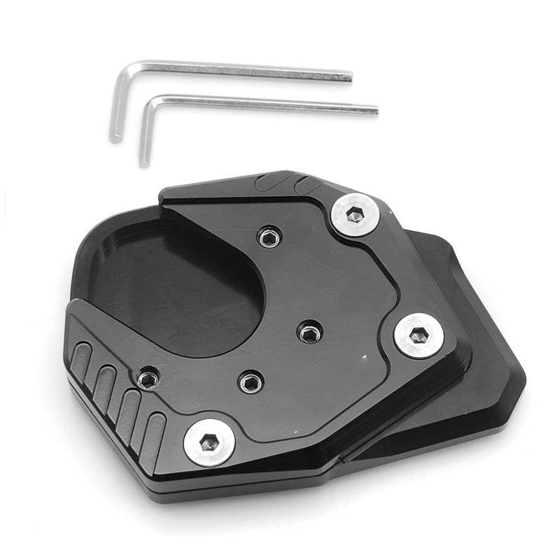 MZ-STORE X-ADV X ADV Motorrad CNC Aluminium Seitenständer Vergrößern Seitenständer Platte für X-ADV X ADV 750 2017 2018 (Schwarz+Schwarz) von MZ-STORE