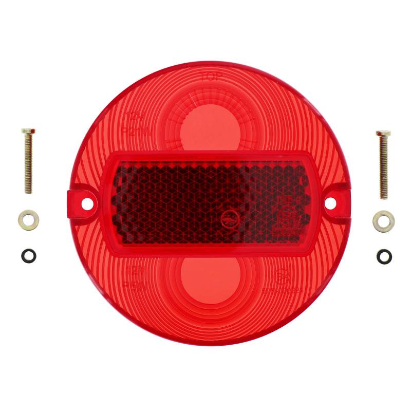 MZA-Fahrzeugelektrik SET Rücklichtkappe f. BSL + BSKL, ø 100mm, rot - inkl. 2 Schrauben, Dichtscheiben und U-Scheiben von MZA-Fahrzeugelektrik
