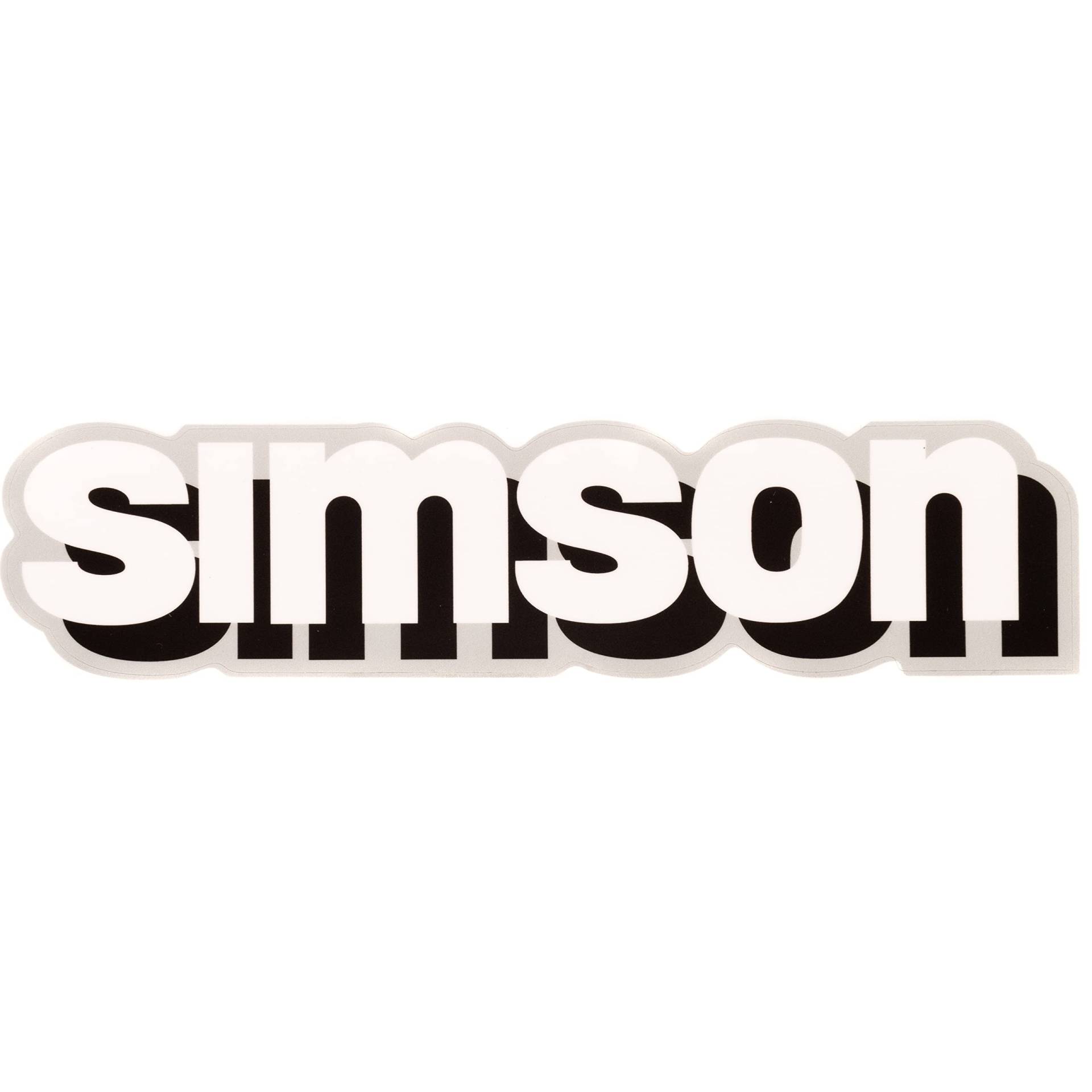 Klebefolie Tank, Schriftzug Simson, weiß/schwarz/Silber - Simson S51, S70 von MZA