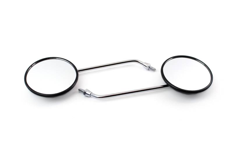 MZA Meyer-Zweiradtechnik 10377B Paar Rückblickspiegel - Links und Rechts Verwendbar - Durchmesser 110 Mm - Gewinde M8 - Verchromter Spiegelarm - Muschelform von MZA Meyer-Zweiradtechnik