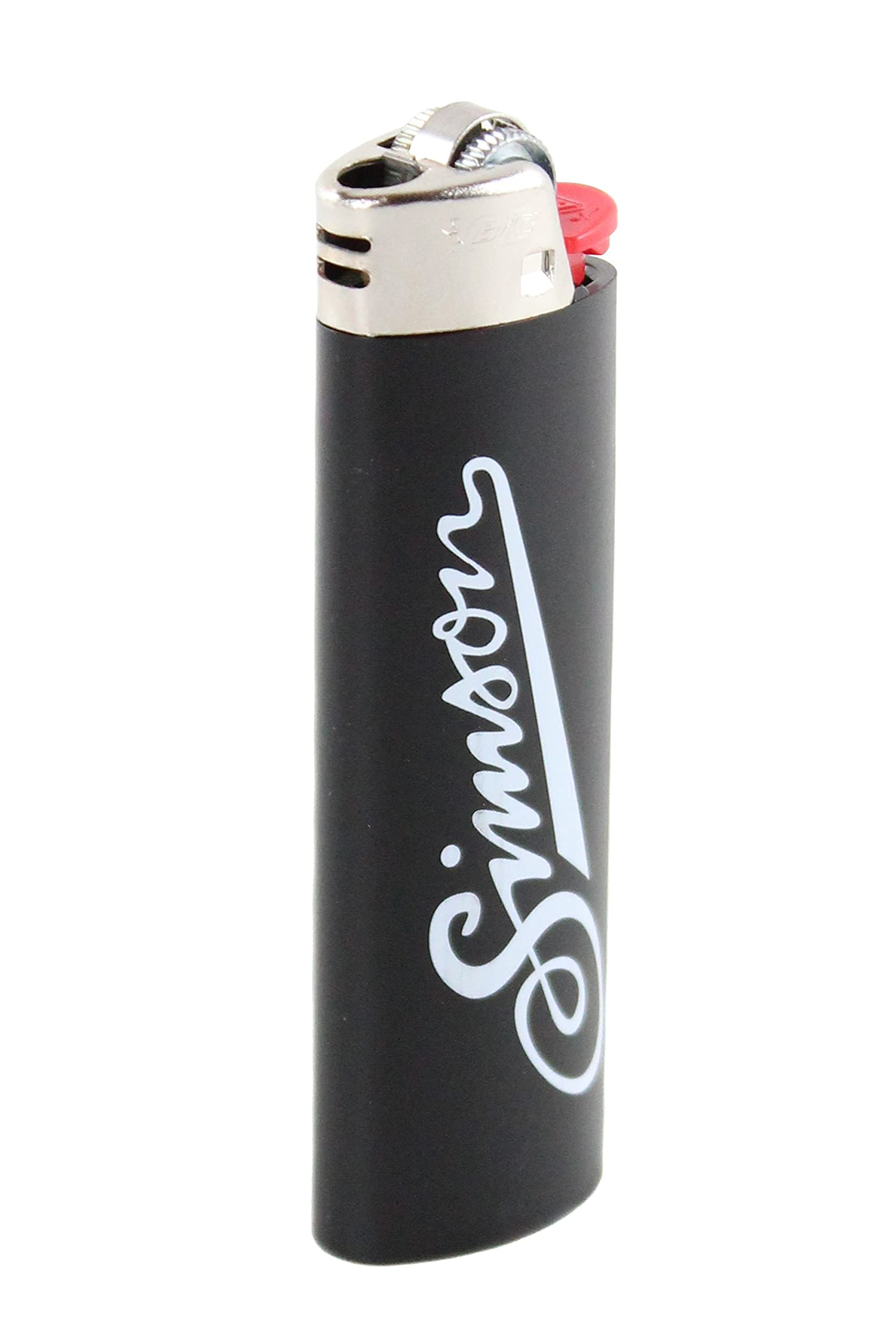 BIC-Feuerzeug, schwarz mit Simson - Logo + Schriftzug: Allzeit Gute Fahrt von MZA