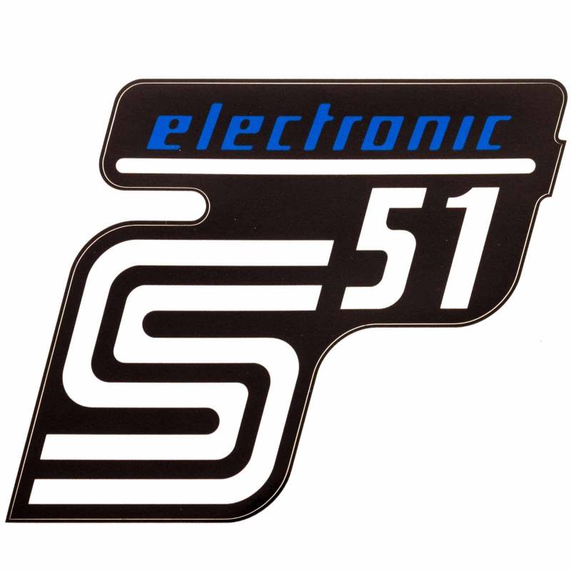 Klebefolie Seitendeckel"S51 electronic", Blau - Simson S51 von MZA
