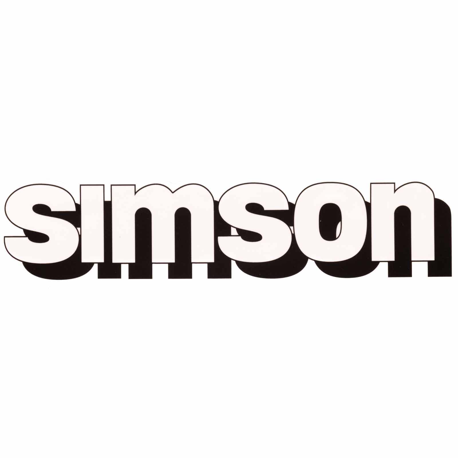Klebefolie Tank, Schriftzug Simson, weiß/schwarz - Simson S51, S70 von MZA