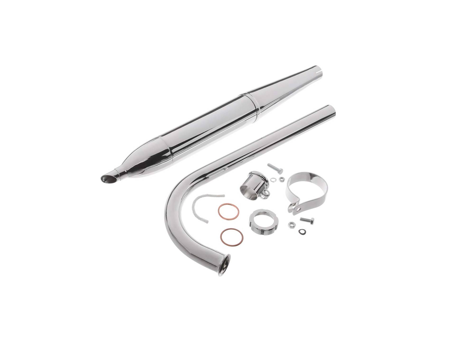 Set: Auspuff - kurzer Typ + Krümmer 400mm - Simson SR2 Set: Auspuff - kurzer Typ + Krümmer 400mm - Simson SR2 von MZA