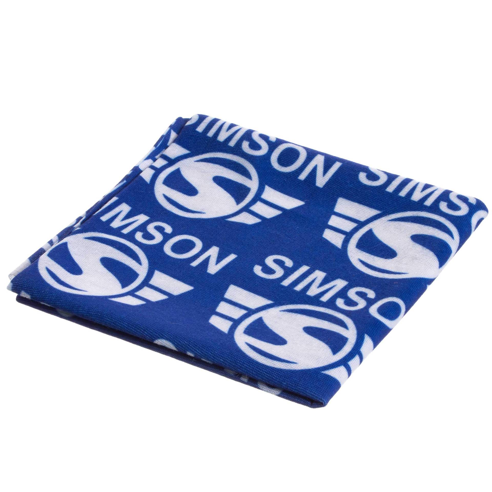 Schlauchtuch, Multifunktionstuch, Halstuch im Polybeutel - Motiv: Markenlogo - Aufdruck weiÃŸ, Hintergrund blau von MZA