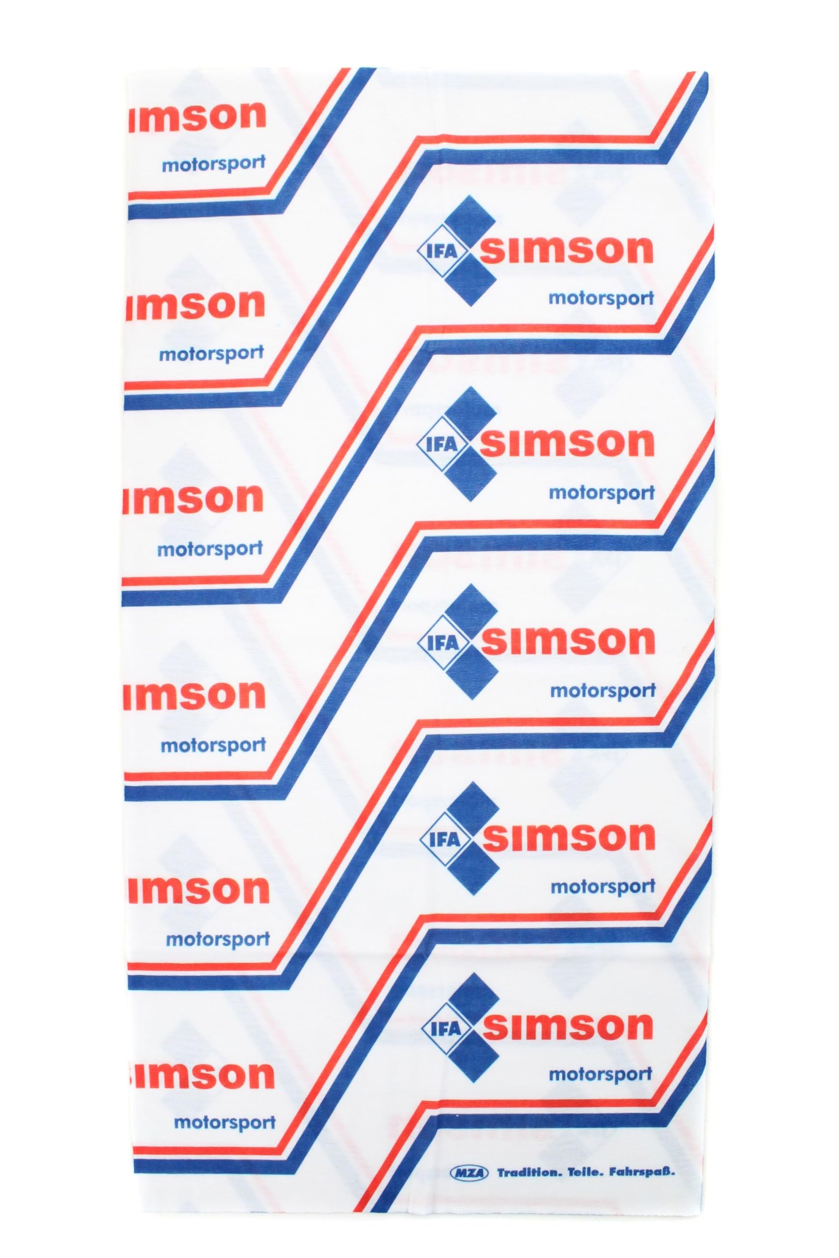 Schlauchtuch, Multifunktionstuch, Halstuch mit 'IFA SIMSON Motorsport' Blau, Rot, Weiß, originaler MZA Artikel, Einheitsgröße von MZA