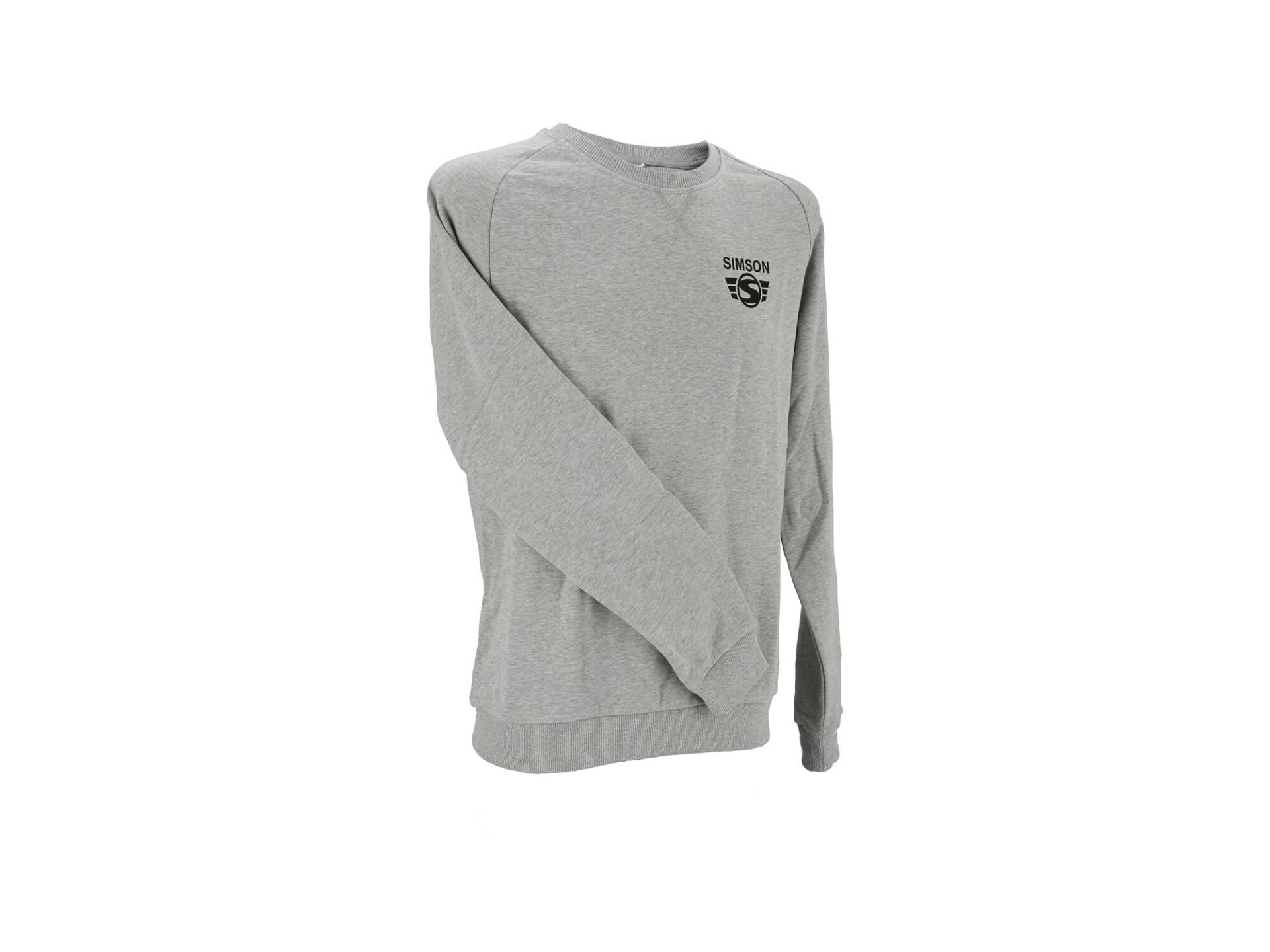 Simson Sweatshirt, Pullover grau meliert mit Logo Print, 100% Baumwolle, original MZA Fan-Artikel, Größen: XS bis XXXL, Größe:L von MZA