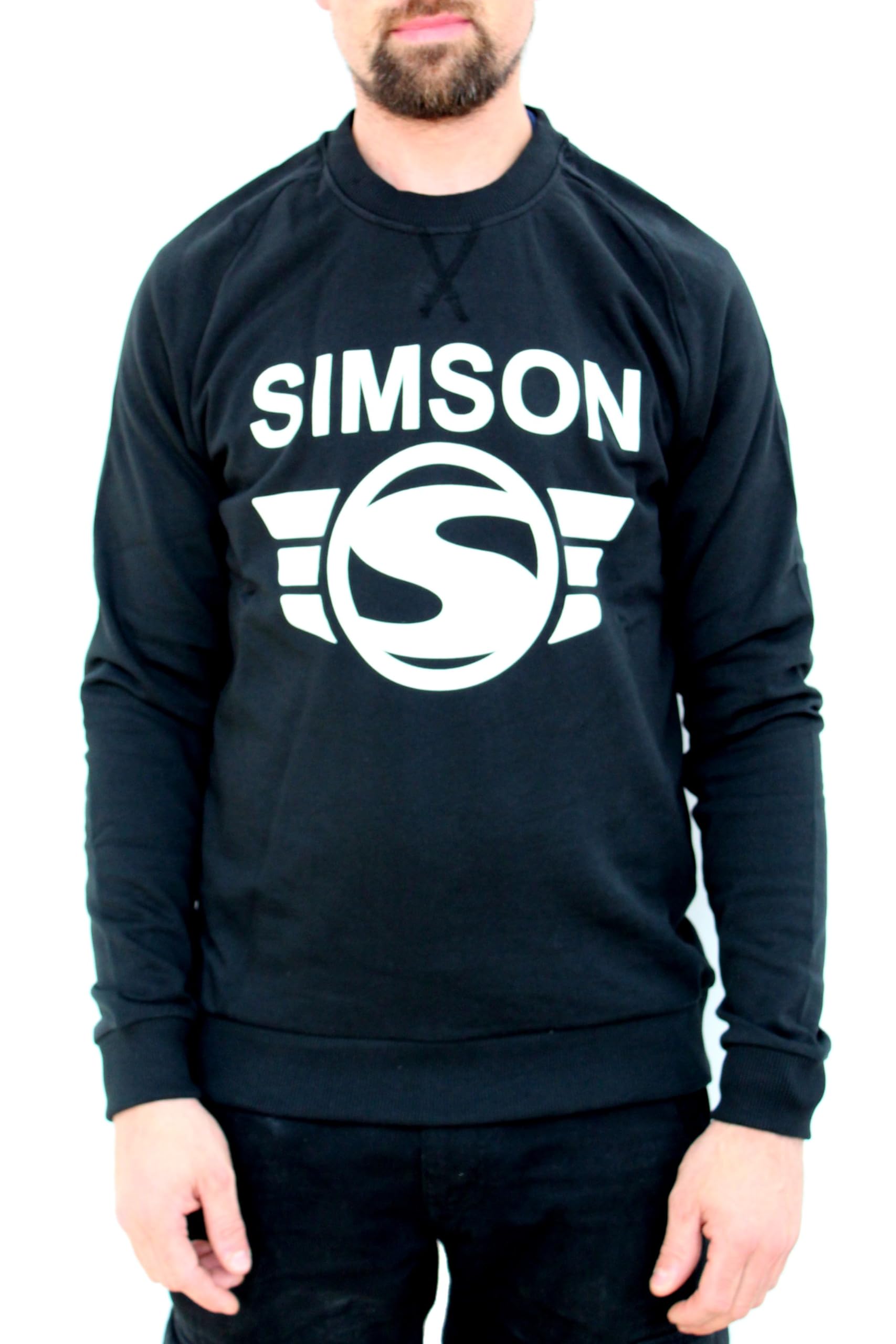 Simson Sweatshirt, schwarz mit Logo, 100% Baumwolle, original MZA Fan-Artikel, Größen: XS bis XXXL, Größe:XXL von MZA
