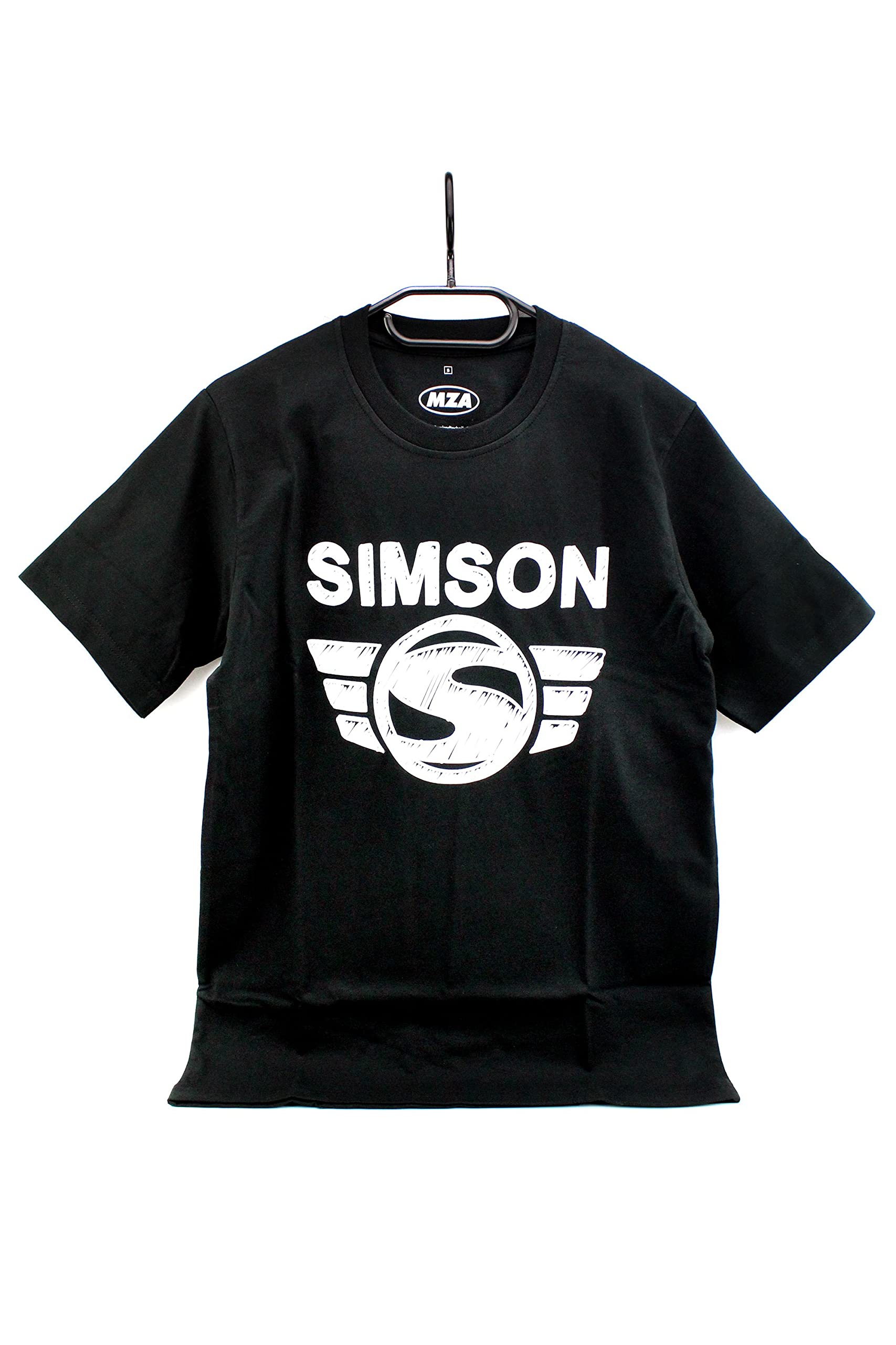 Simson T-Shirt, Shirt in Schwarz 'Simson Logo' aus 100% Baumwolle inkl. Bisomo Sticker, Größe:XS von MZA