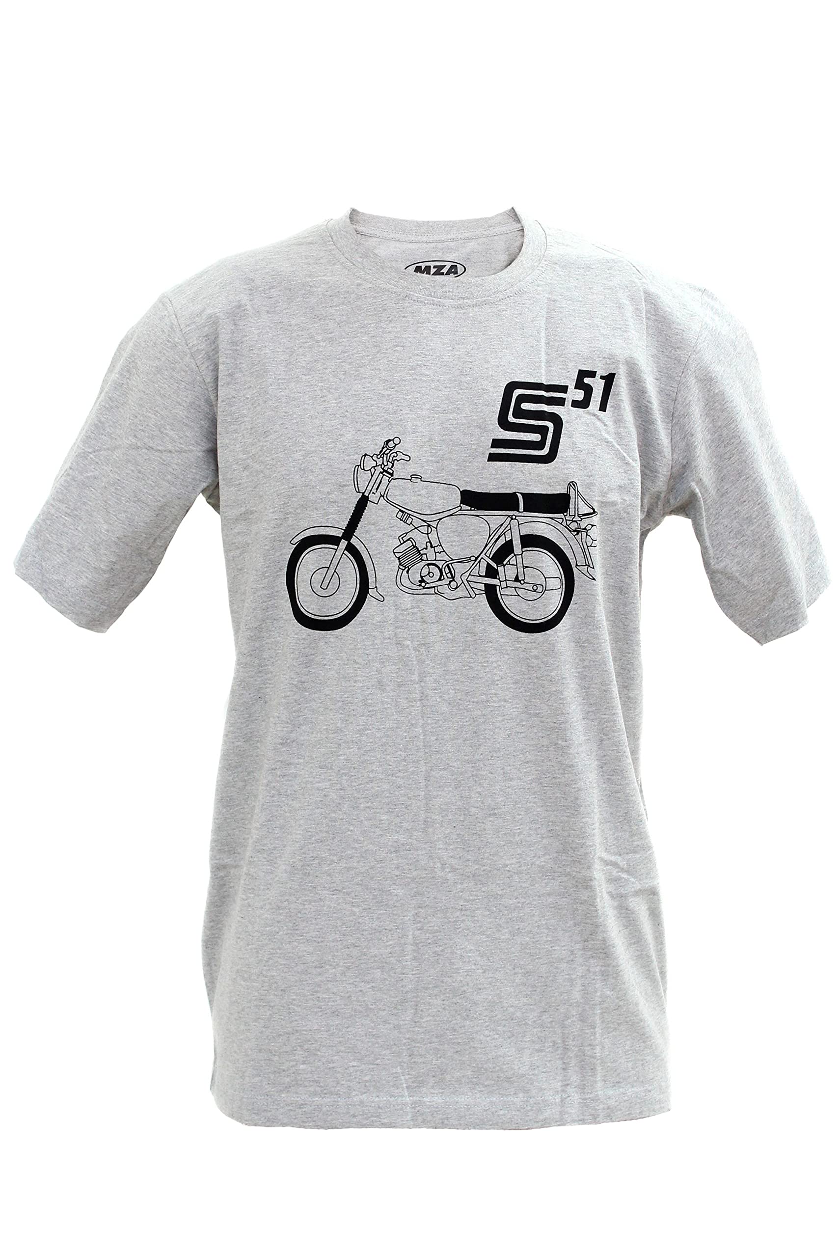 Simson T-Shirt - S51 Basic - hellgrau meliert, Größe: XS bis XXXL, 100% Baumwolle, original MZA Fan-Artikel, Größe:M von MZA
