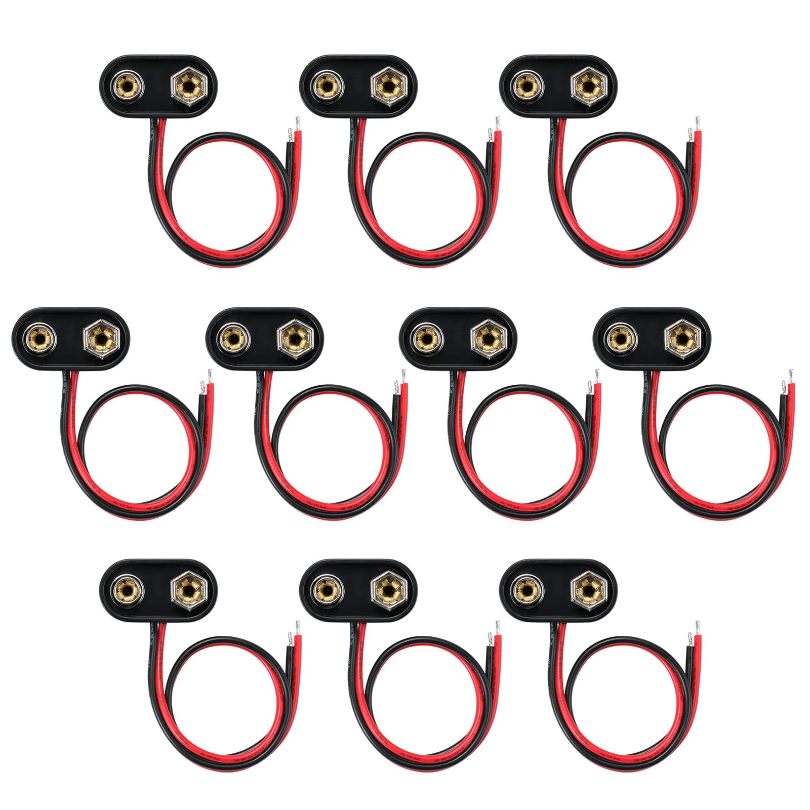 MZHOU 9V Battery Connector, 10 Pcs T-Type 9V Buckle Connector mit Draht und Hard Buckle Kunststoffgehäuse in DIY Experiment verwendet, oder andere Geräte mit Batterie. MZHOU 9V Battery Connector, 10 Pcs T-Type 9V Buckle Connector mit Draht und Hard Buckle Kunststoffgehäuse in DIY Experiment verwendet, oder andere Geräte mit Batterie. von MZHOU