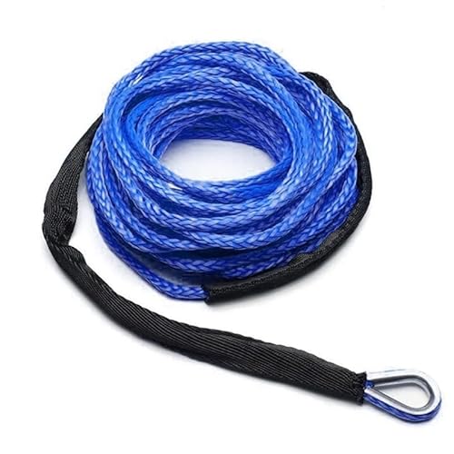 MZTZHVNVGK 1/4''x50' Truck Boat Emergency Replacement Car Outdoor Accessories Synthetic Winch Rope Cable ATV UTV 7700lbs Towing Rope(Blue) von MZTZHVNVGK