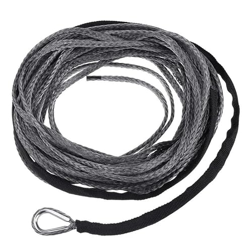 MZTZHVNVGK 1/4''x50' Truck Boat Emergency Replacement Car Outdoor Accessories Synthetic Winch Rope Cable ATV UTV 7700lbs Towing Rope(Grey) von MZTZHVNVGK
