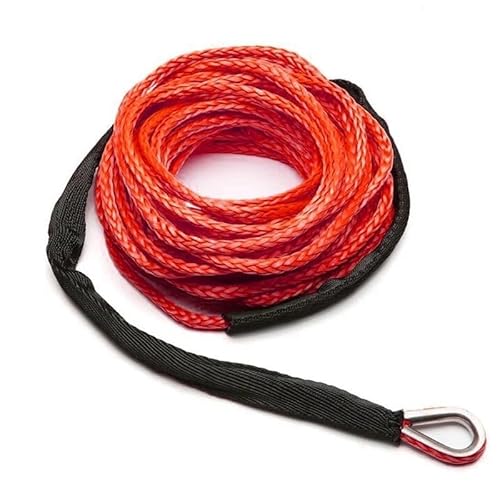 MZTZHVNVGK 1/4''x50' Truck Boat Emergency Replacement Car Outdoor Accessories Synthetic Winch Rope Cable ATV UTV 7700lbs Towing Rope(Red) von MZTZHVNVGK
