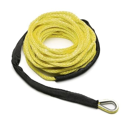 MZTZHVNVGK 1/4''x50' Truck Boat Emergency Replacement Car Outdoor Accessories Synthetic Winch Rope Cable ATV UTV 7700lbs Towing Rope(Yellow) von MZTZHVNVGK