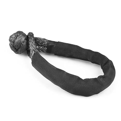 MZTZHVNVGK 17ton, 37400lbs, Soft Shackle Trailer Hook U Hook Winch Rope Knot Polyethylene Rope Rescue Refitting Self Rescue(Black) von MZTZHVNVGK