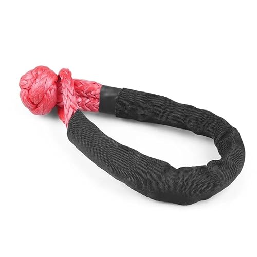 MZTZHVNVGK 17ton, 37400lbs, Soft Shackle Trailer Hook U Hook Winch Rope Knot Polyethylene Rope Rescue Refitting Self Rescue(Red) von MZTZHVNVGK