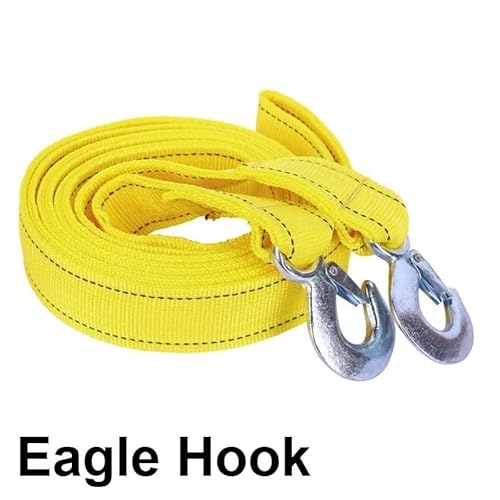 MZTZHVNVGK 4M5Ton Car Tow Cable Towing Pull Rope Strap with Hooks Portable Self-Driving Tourism Heavy Rescue Rope Double Layer Thickening(Eagle Hook 4m) von MZTZHVNVGK