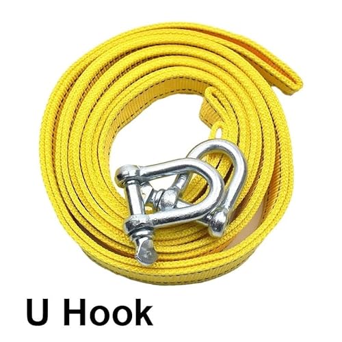 MZTZHVNVGK 4M5Ton Car Tow Cable Towing Pull Rope Strap with Hooks Portable Self-Driving Tourism Heavy Rescue Rope Double Layer Thickening(U Hook 4m) von MZTZHVNVGK
