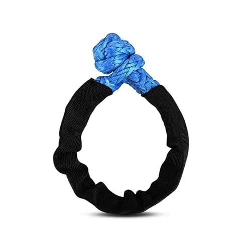 MZTZHVNVGK 55000lbs Winch Rope Synthetic Soft Shackle+Recovery Ring Set Rugged Shackles with Protective Sleeve for Truck Vehicle Recovery(Blue-SZ) von MZTZHVNVGK