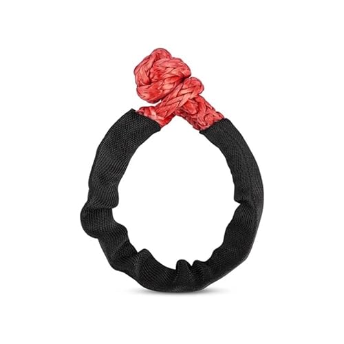 MZTZHVNVGK 55000lbs Winch Rope Synthetic Soft Shackle+Recovery Ring Set Rugged Shackles with Protective Sleeve for Truck Vehicle Recovery(Red-SZ) von MZTZHVNVGK
