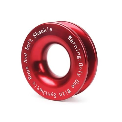 MZTZHVNVGK 55000lbs Winch Rope Synthetic Soft Shackle+Recovery Ring Set Rugged Shackles with Protective Sleeve for Truck Vehicle Recovery(Red-YP) von MZTZHVNVGK