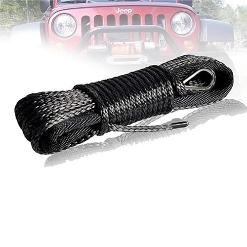 MZTZHVNVGK 6mm X 12m Plasma Cable Synthetic Winch Line UHMWPE Rope with Sheath Car Accessories(Gray) von MZTZHVNVGK